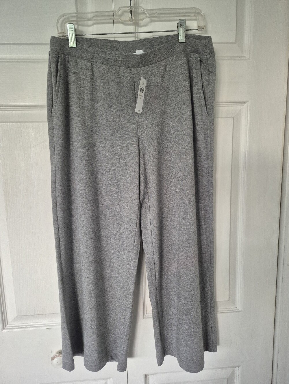 J Jill Pure Jill NWT Pull On Full Leg, Knit Grey Cropped Pants Pima Cotton Blend